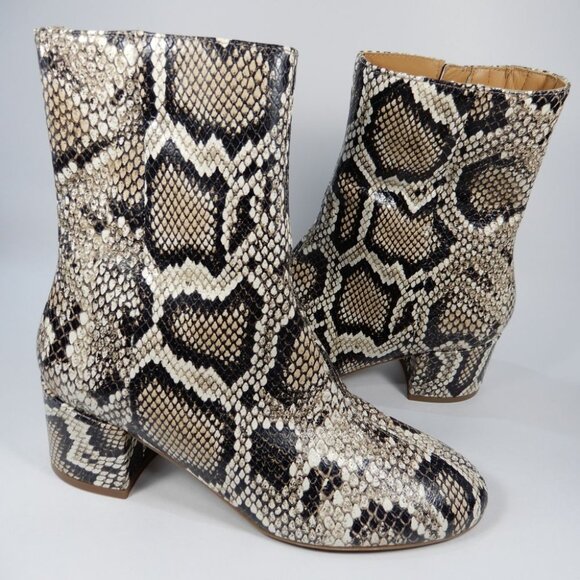 Aquatalia Leonora Snake Embossed Leather Boots Size 7 Weatherproof NEW $495 - Picture 12 of 14